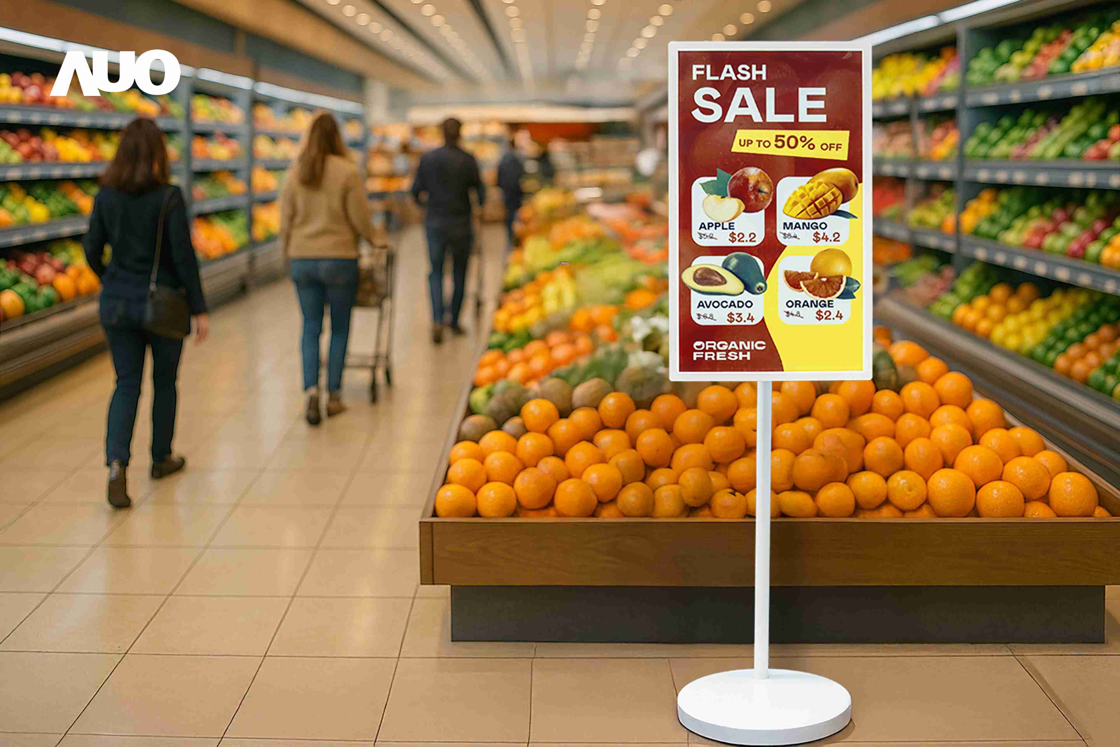 达擎首亮相低功耗、、、、全彩的〝aecoPost电子纸解决方案〞，，，，仅在更新画面时需要微量的电力驱动，，无需布建电线的便捷设计，，，，使其可灵活应用、、随意置放，，，，并可透过云端或行动装置app，，，轻松管理及排程广告内容，，晋升店头营销利器。。